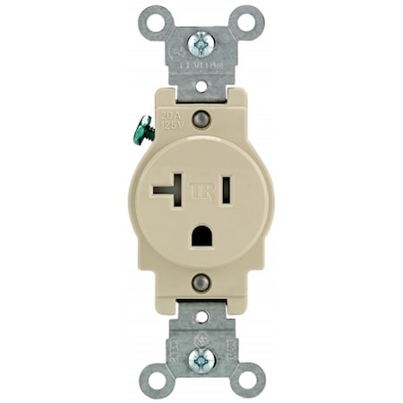 Ezgeneration 20 Amp Ivory Single Power Temper Resistant Outlet EZ738180